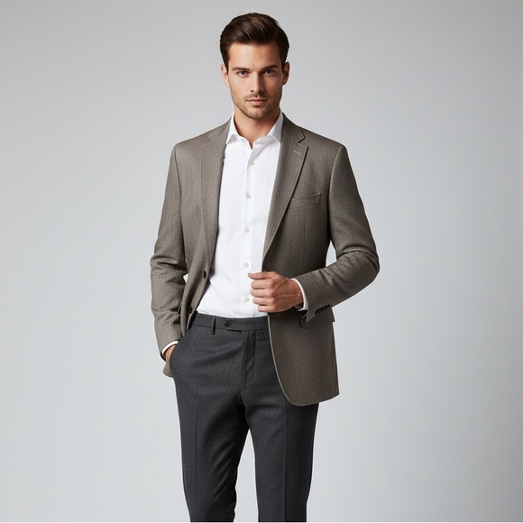 New Banana Republic men’s 44R tailored fit brown herringbone blazer jacket